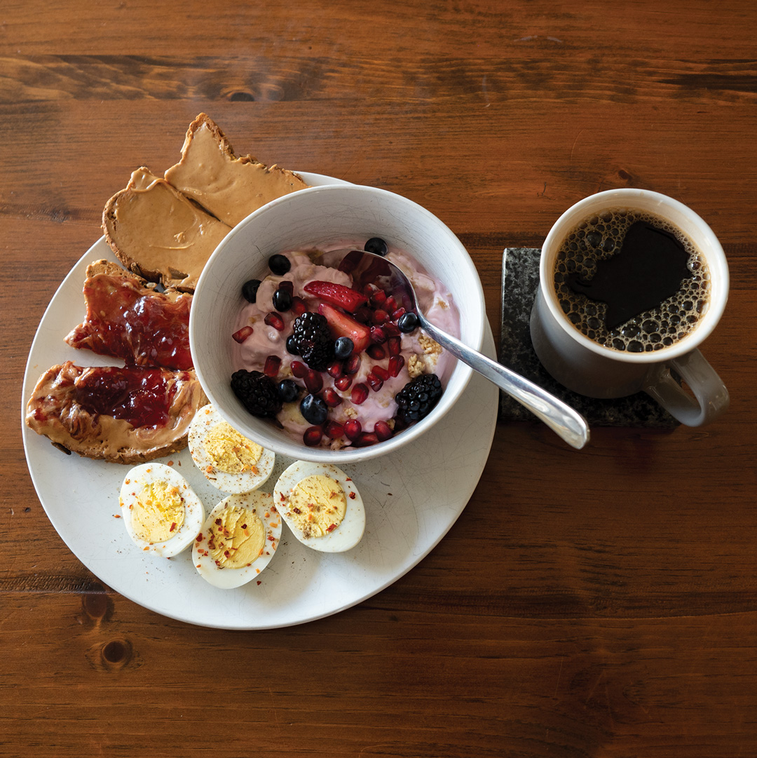 Breakfast plate with coffee mug